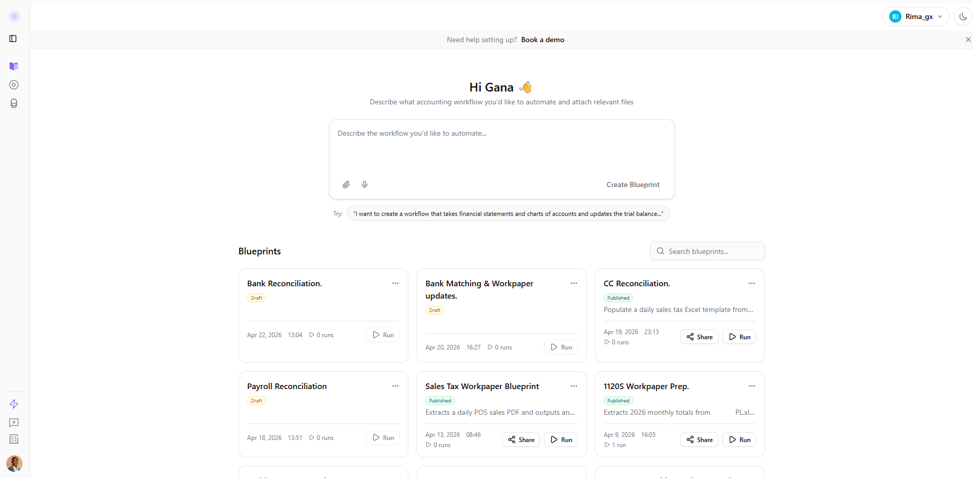 Rima Studio — build and run accounting AI agents